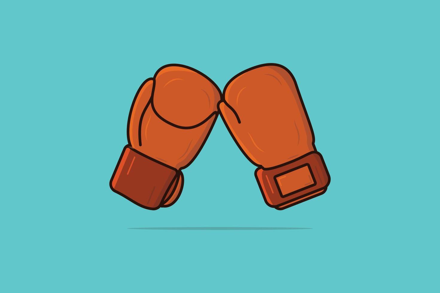 Boxing Sport Gloves vector illustration. Sport Boxing object icon concept. Boxing gloves front and back view vector design with shadow. Boxer sportswear for punch workout.