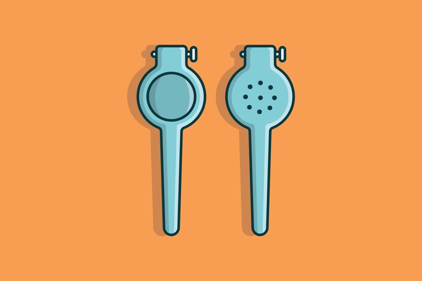 Lemon Squeezer front and Back view vector illustration. Kitchen and Restaurant interior equipment icon concept. Fruit juice squeezer kitchen appliance vector design with shadow.