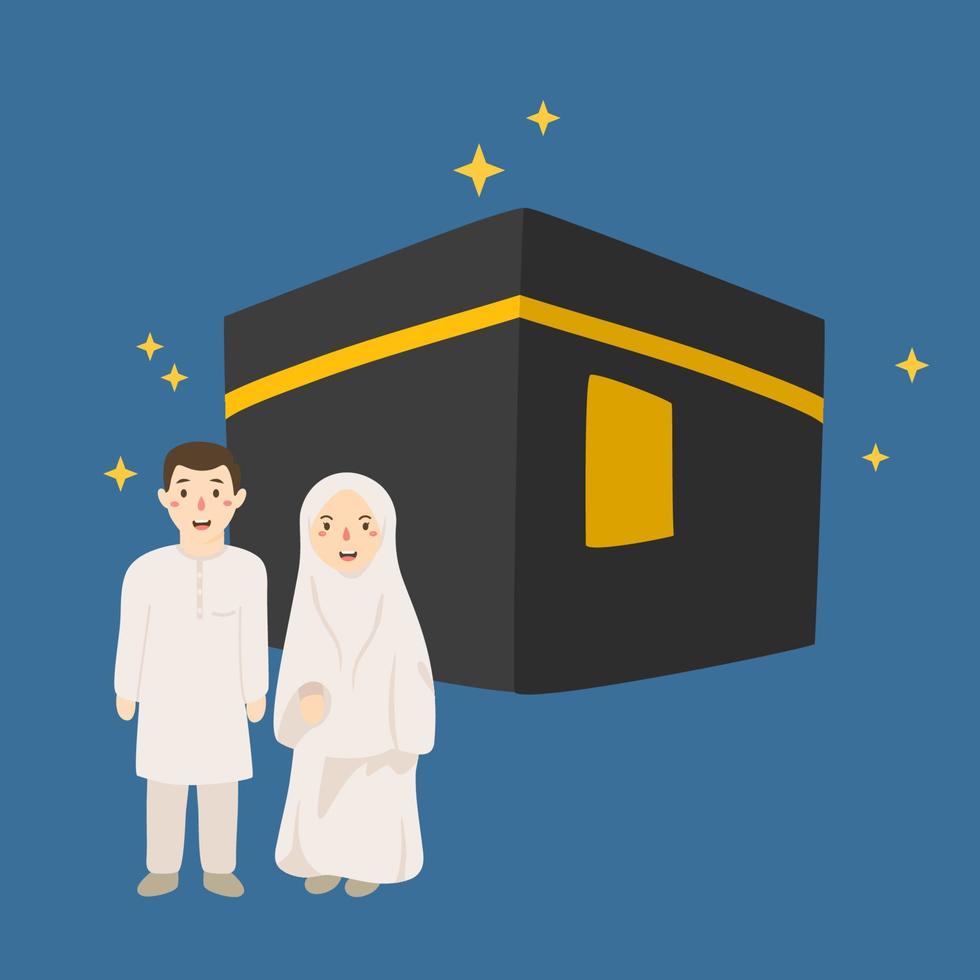 mano dibujado hajj Mubarak vector