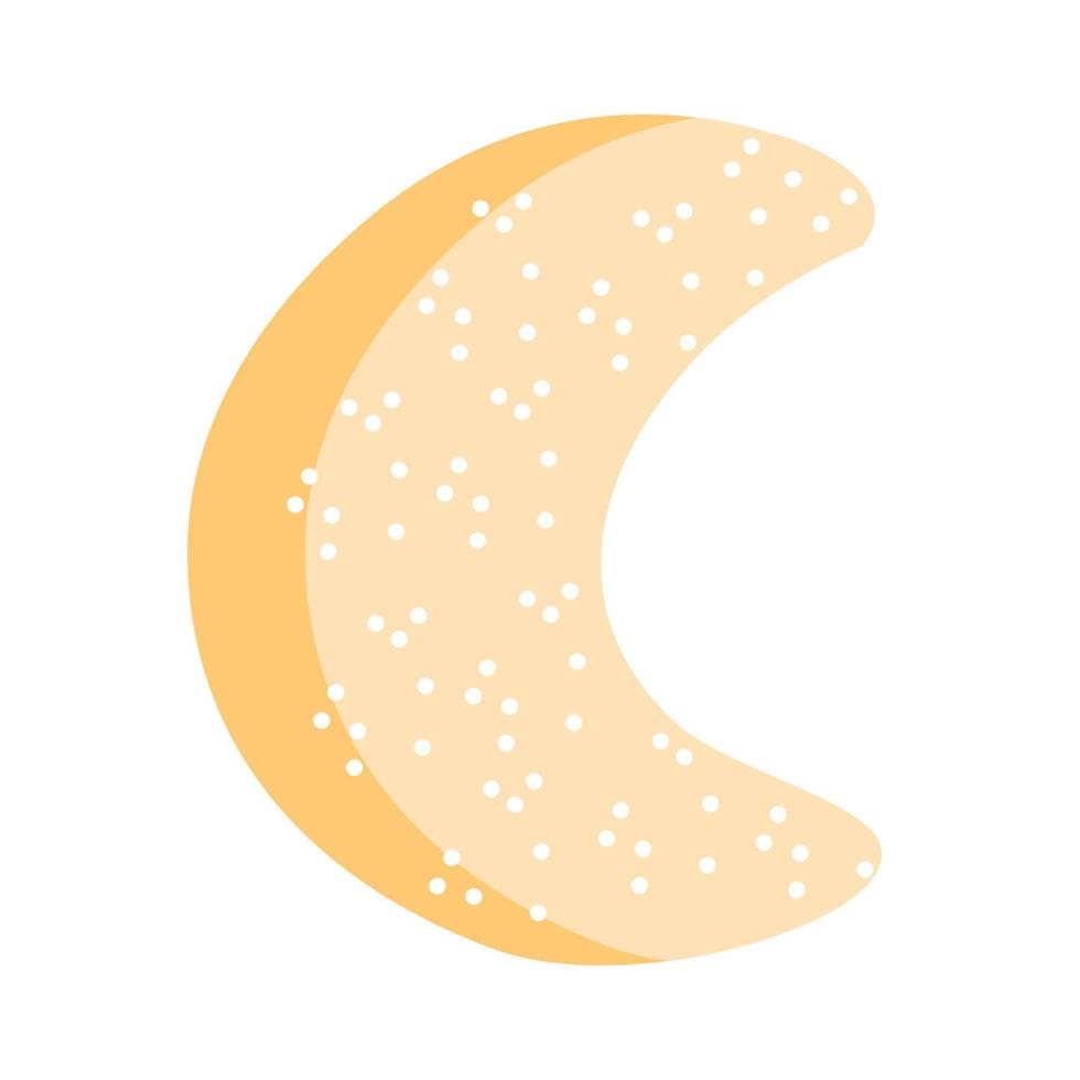 putri salju or snow white cookies with crescent shaped vector