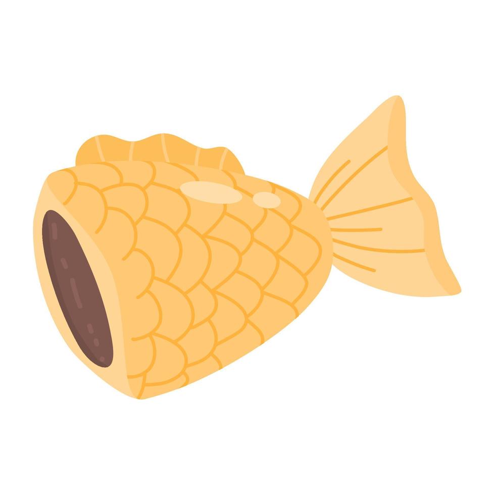 fishshaped cake with sweet filling vector