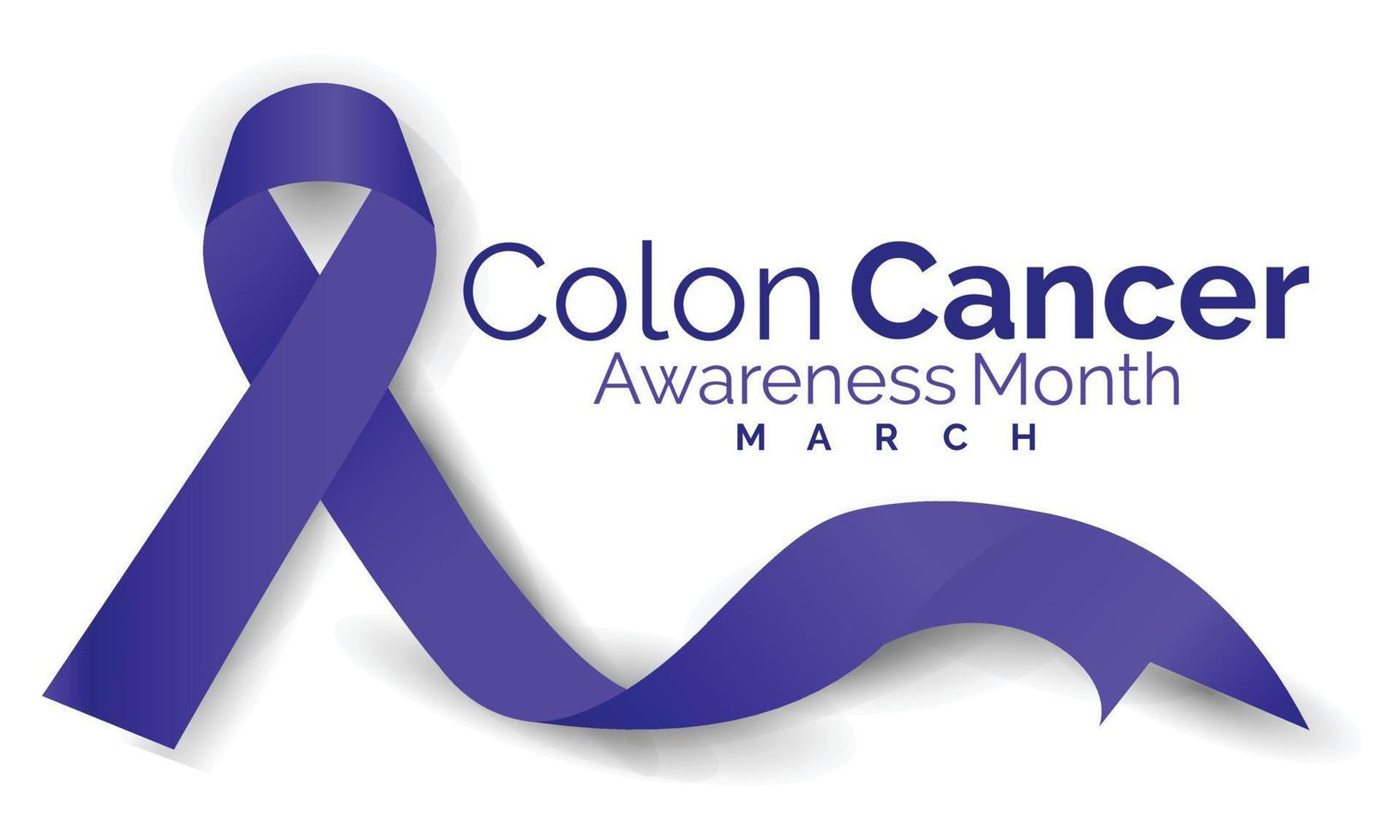 colon cáncer conciencia caligrafía póster diseño. marzo es cáncer conciencia mes. realista oscuro azul cinta .póster diseño modelo. vector