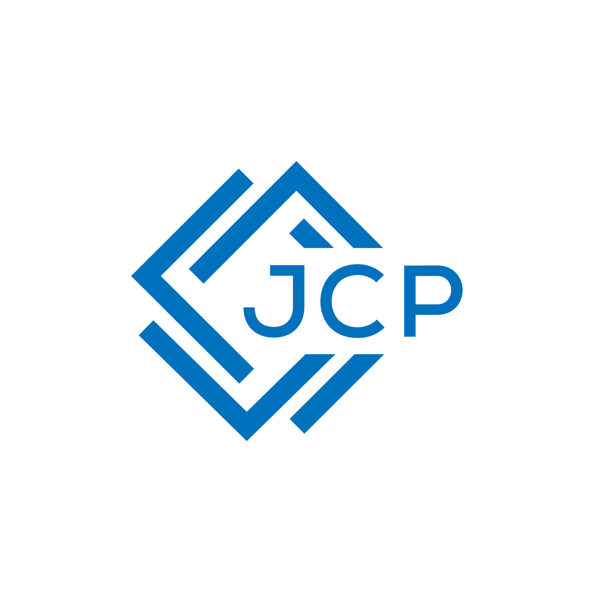 jcp letra logo diseño en blanco antecedentes. jcp creativo circulo