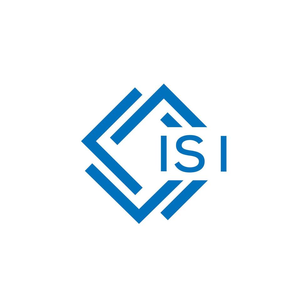 ISI letter design.ISI letter logo design on white background. ISI creative circle letter logo concept. ISI letter design. vector