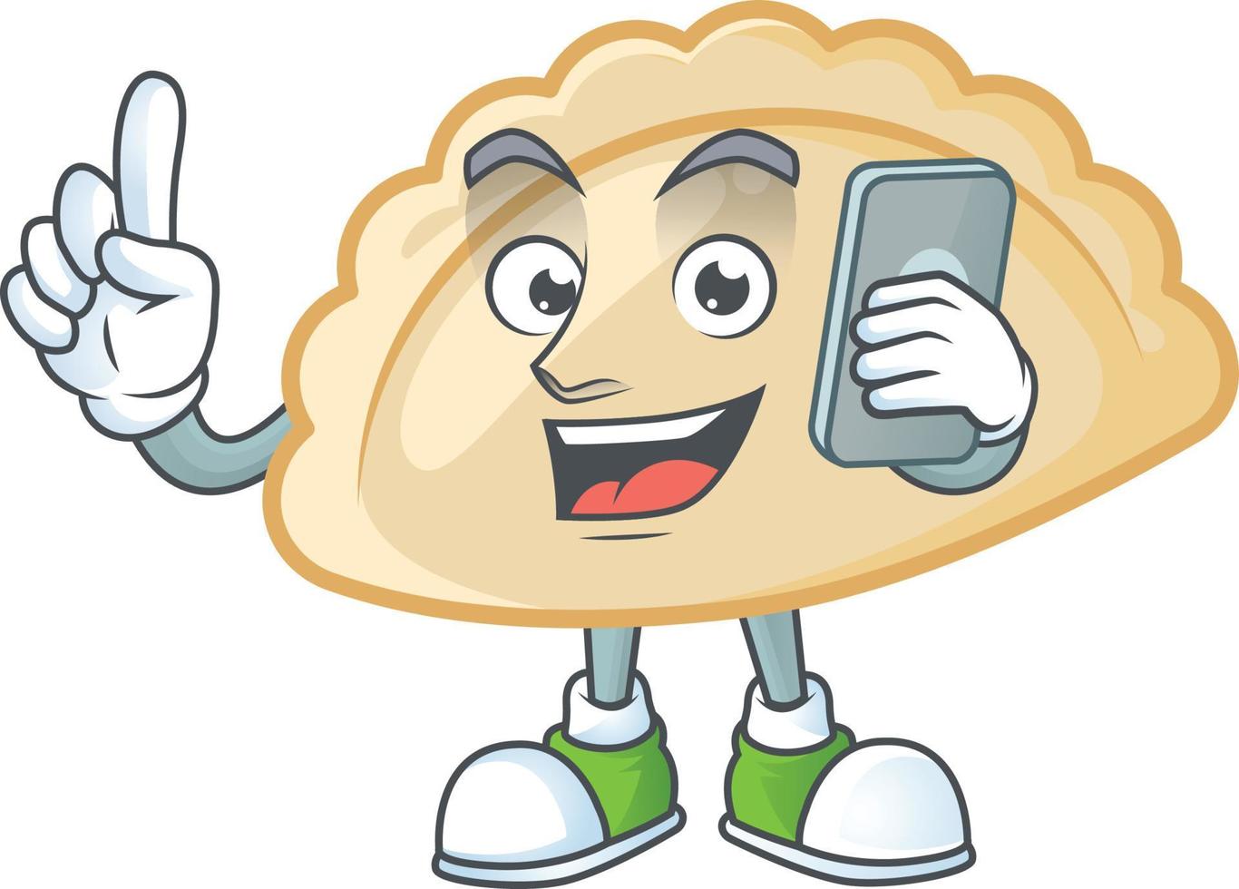 pierogi dibujos animados personaje estilo vector