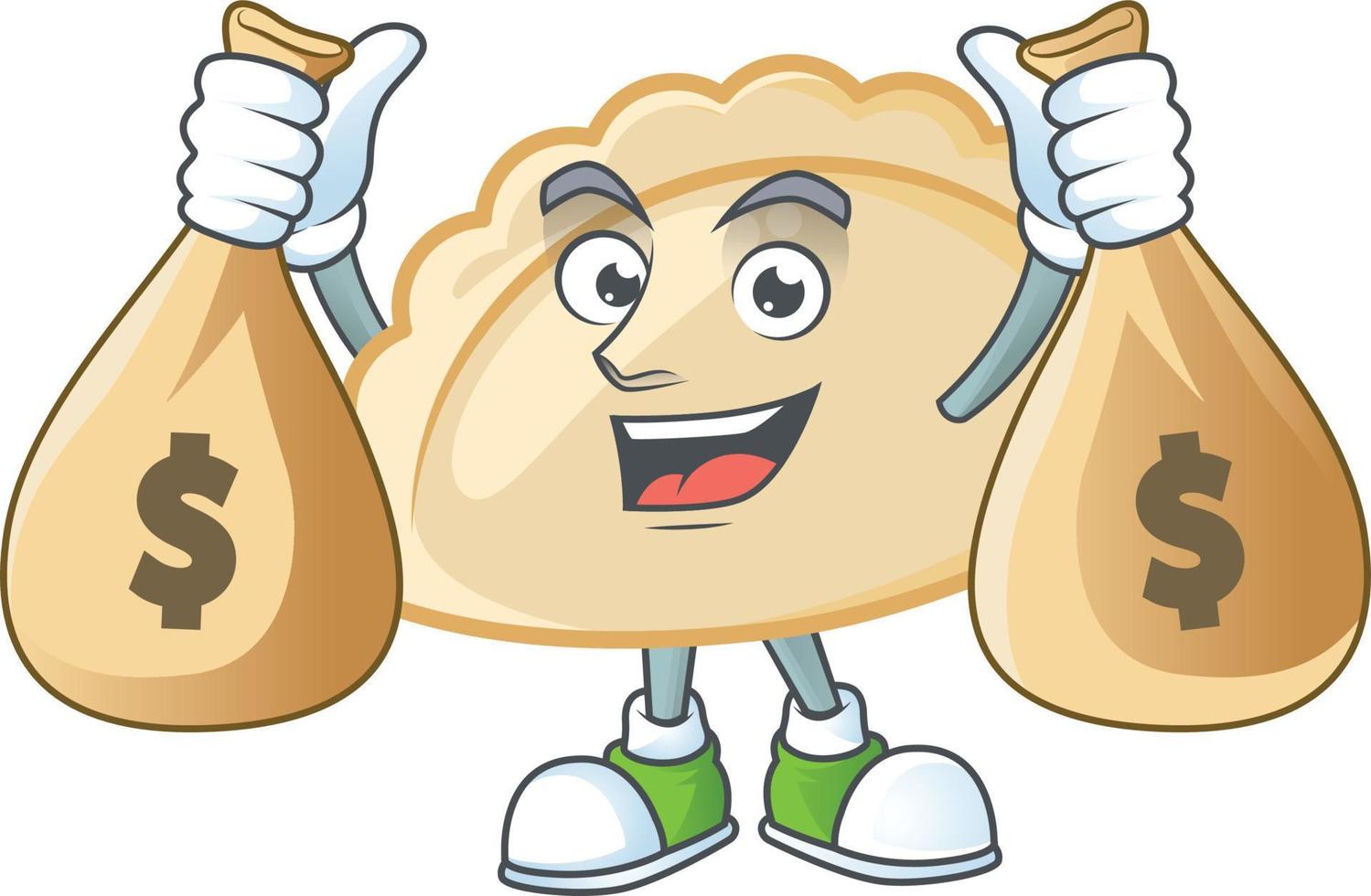 pierogi dibujos animados personaje estilo vector