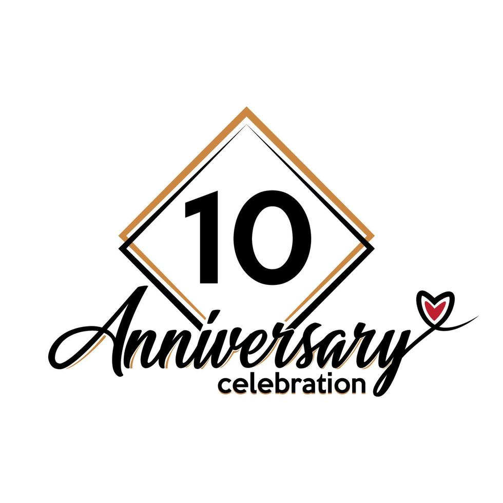 10 years anniversary celebration vector template design illustration