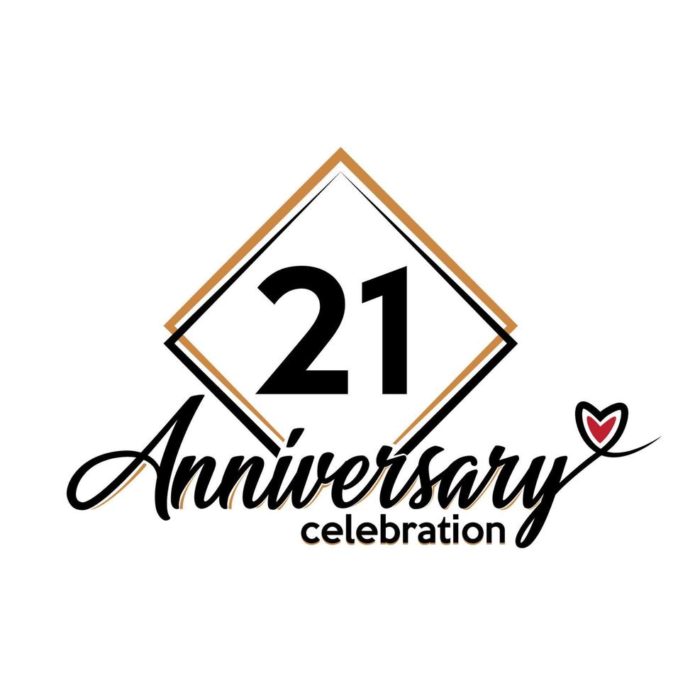 21 years anniversary celebration vector template design illustration