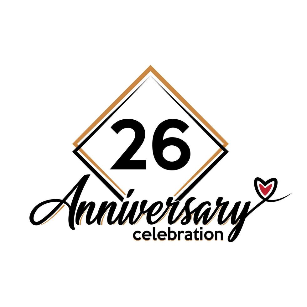 26 years anniversary celebration vector template design illustration