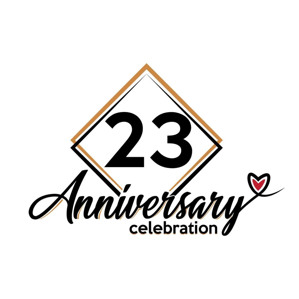 23 years anniversary celebration vector template design illustration