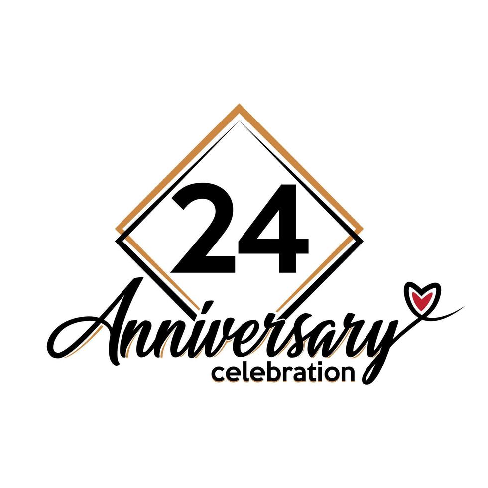 24 years anniversary celebration vector template design illustration