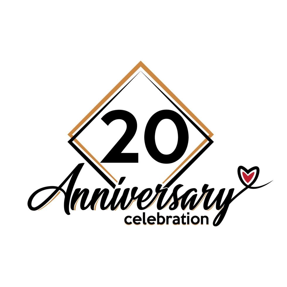 20 years anniversary celebration vector template design illustration