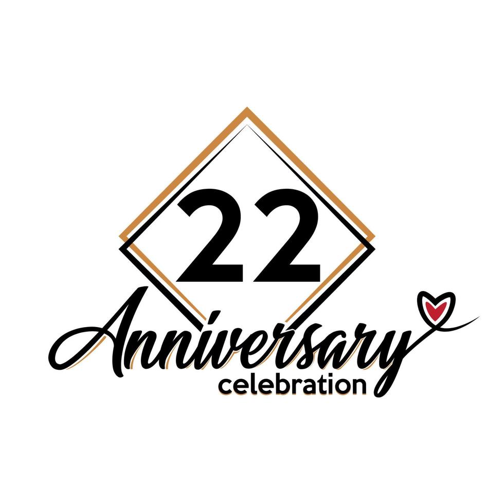 22 years anniversary celebration vector template design illustration