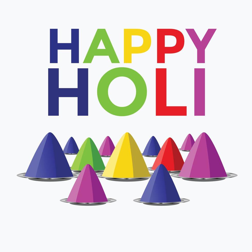 Happy Holi colours and text wishes vector