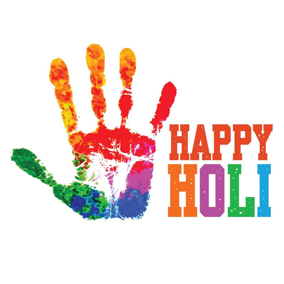 Happy Holi wishes with Colourful hand vector