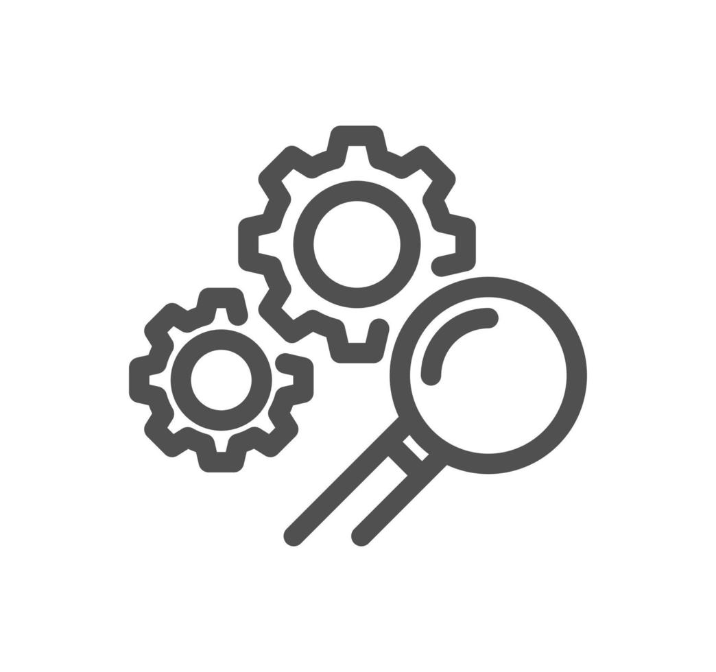 Inspection related icon outline and linear vector. vector