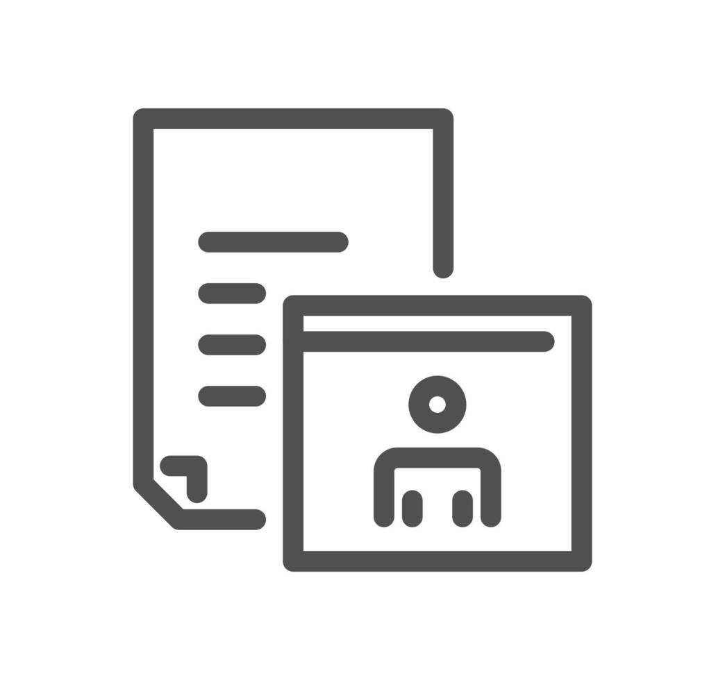 Documents related icon outline and linear vector. vector