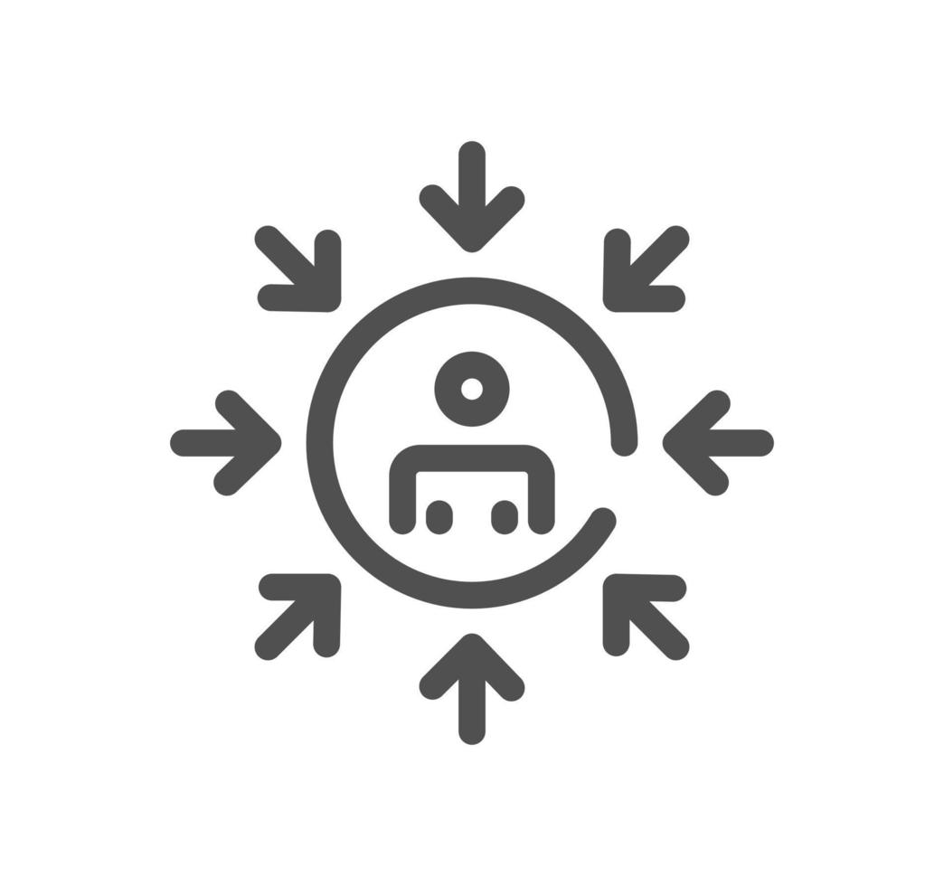 Head hunting related icon outline and linear vector. vector