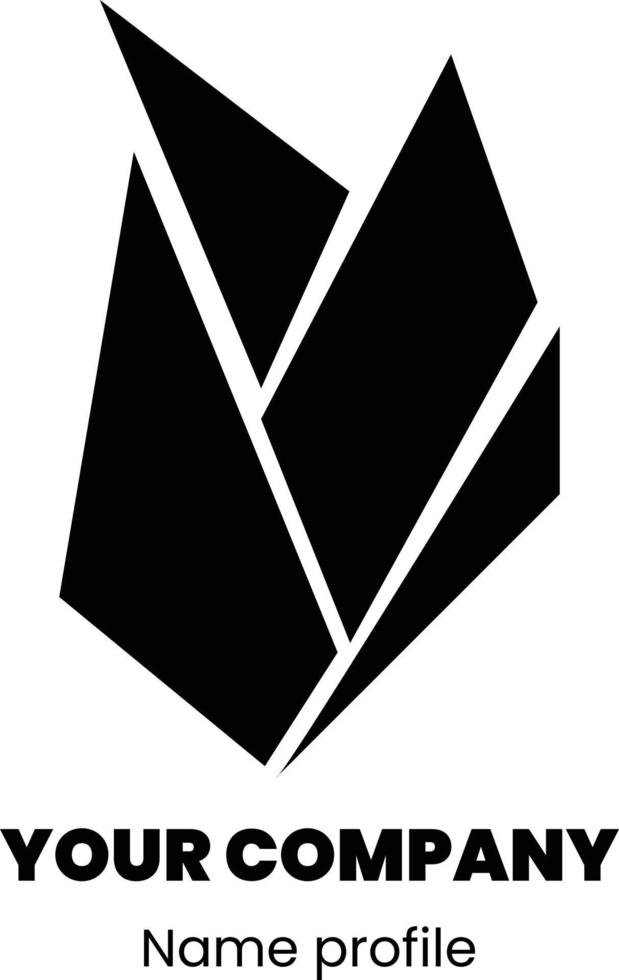 simple four crystal abstract black logo vector