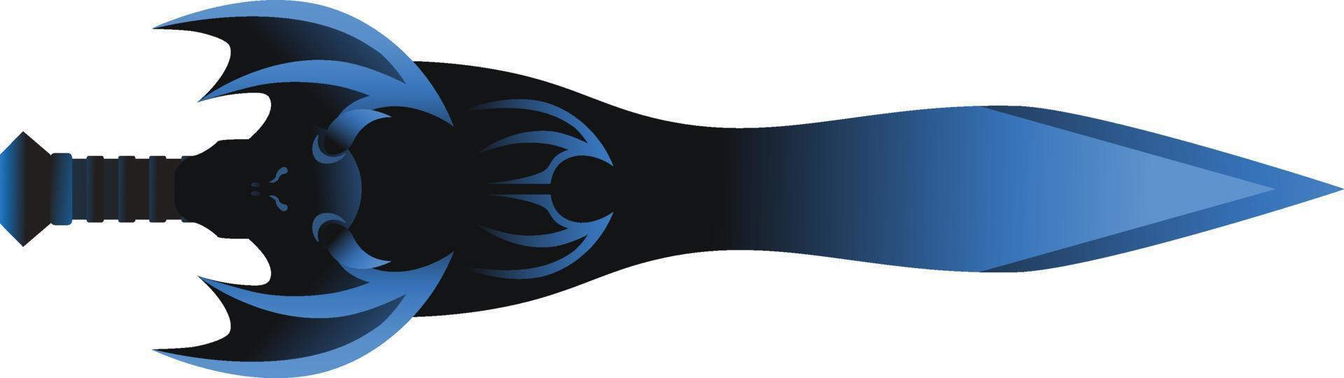dark skull wing sword vector