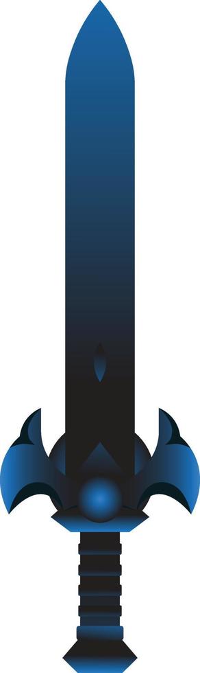 Mystical dark blue sword vector