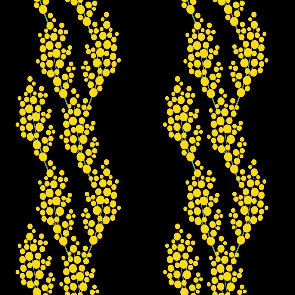 Seamless pattern with mimosa blossoms. Spring design for wallpaper, fabric, wrapping paper. Vector illustration