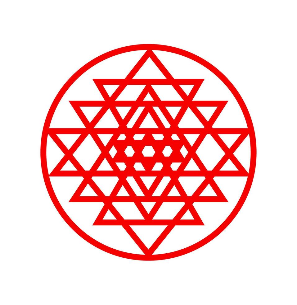 Shri yantra icon on white background. hindu yantra icon. vector