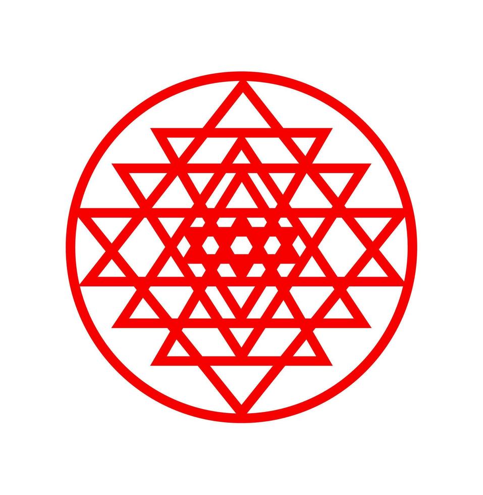 shri yantra icono en blanco antecedentes. hindú yantra icono. vector