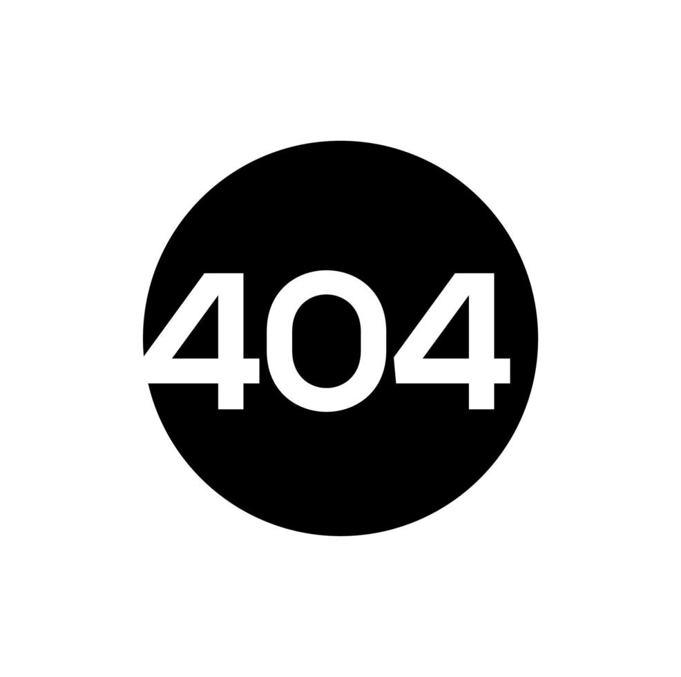 404 Internet error page icon. 404 number symbol. vector