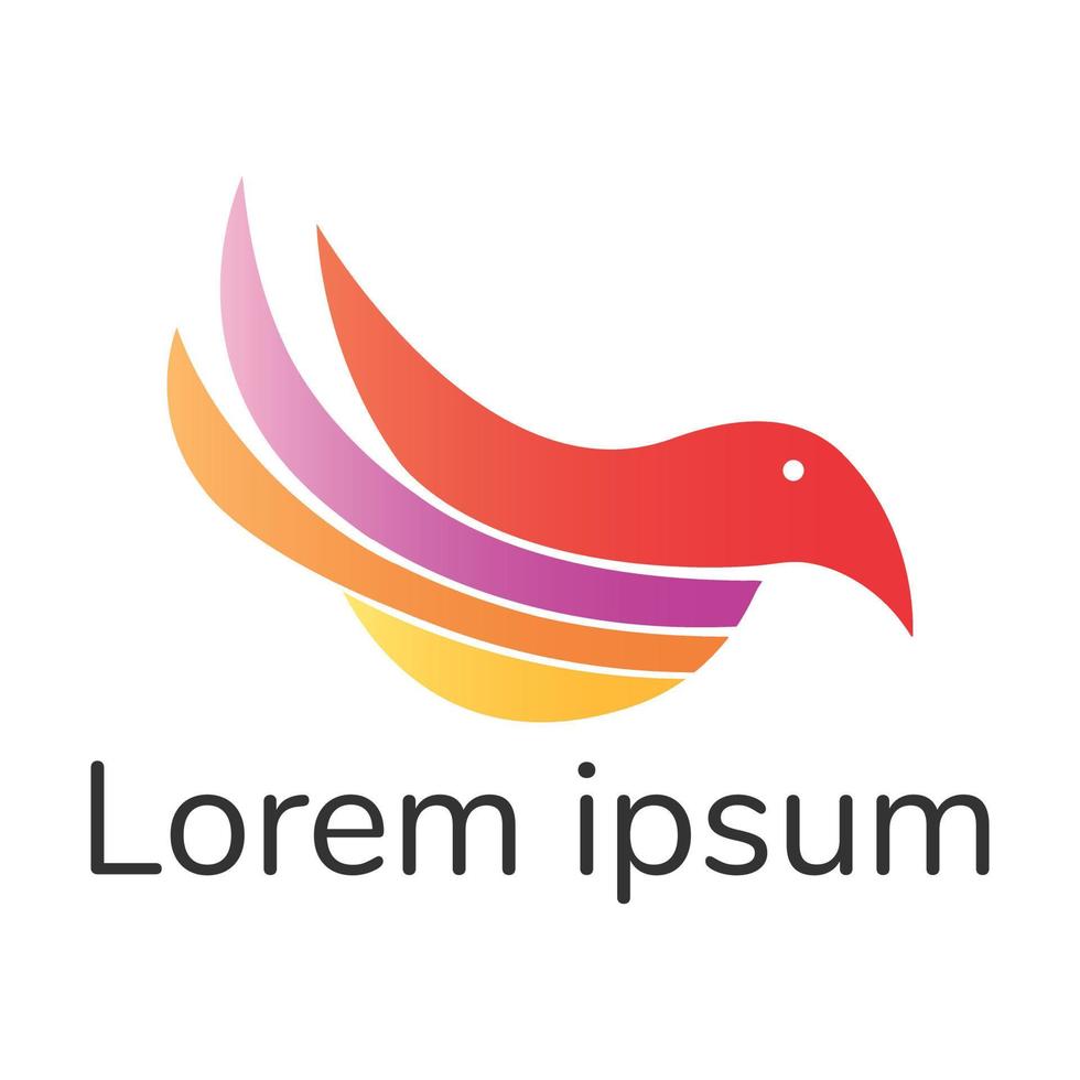 Awesome bird modern color logo design vector