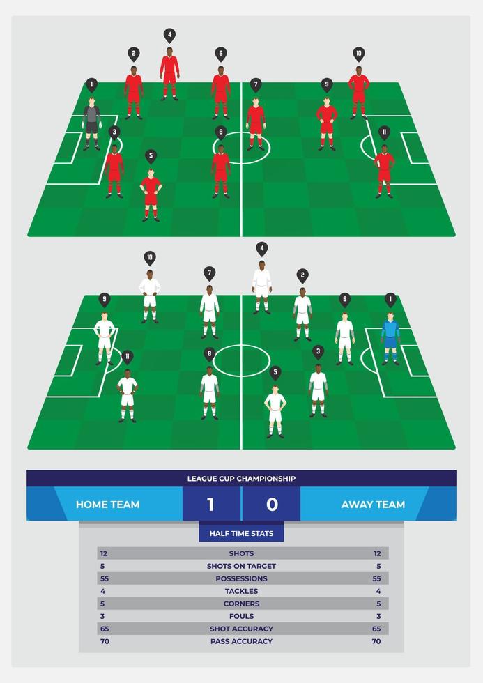 fútbol americano infografía para deporte evento diseño con estadística información vector