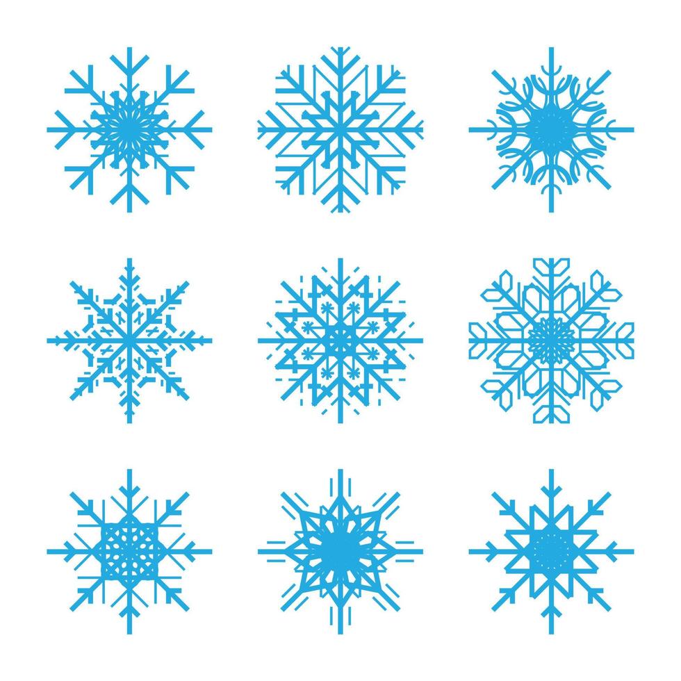 Blue Snowflake Collection Vector