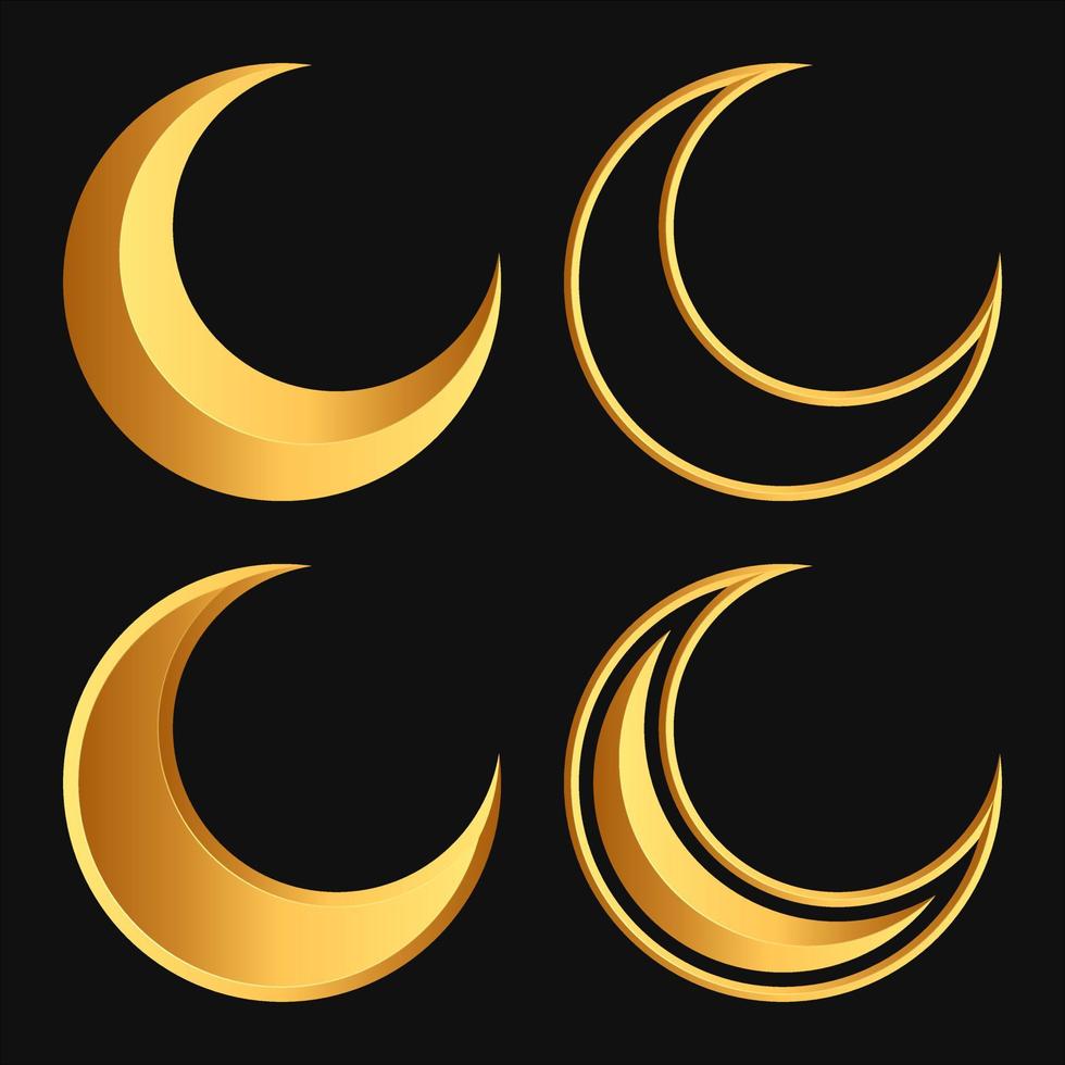 Golden Moon Vector Set