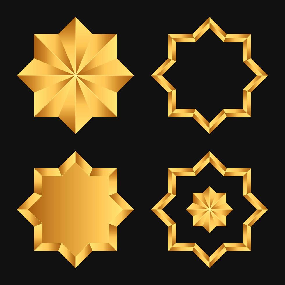 Gold Islamic Ornament Vector Set