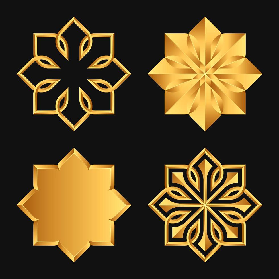 Gold Islamic Elements Vector Set