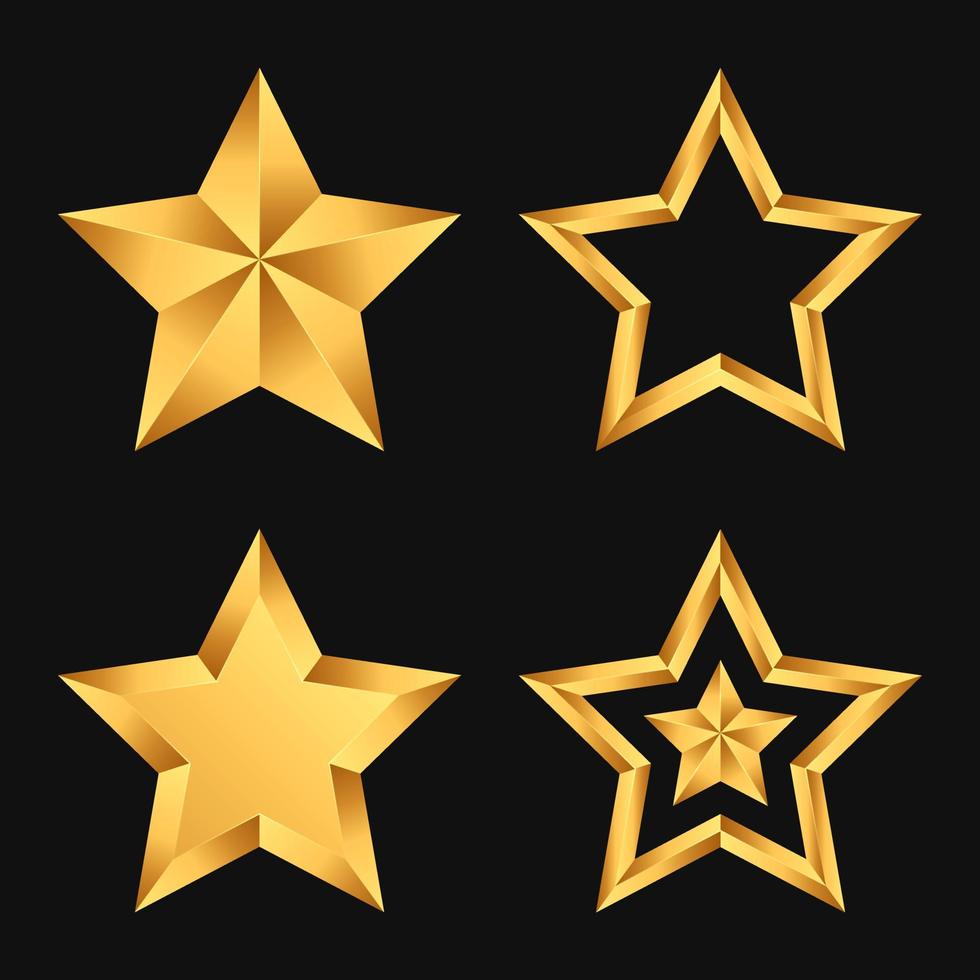 Gold Star Vector Set