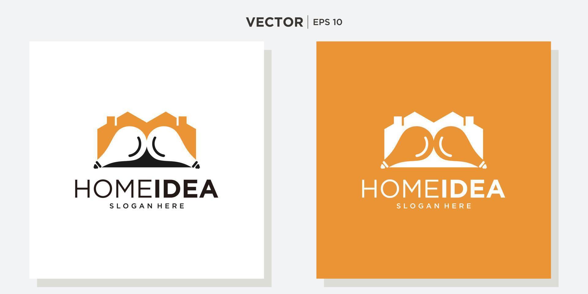 Home idea bulb lamp logo design inspiration. vector