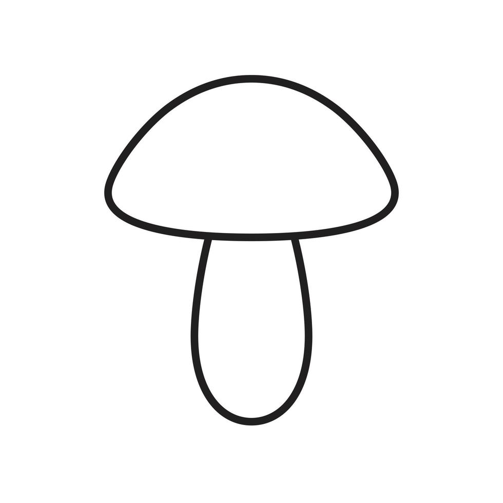 Vector flat outline mushroom