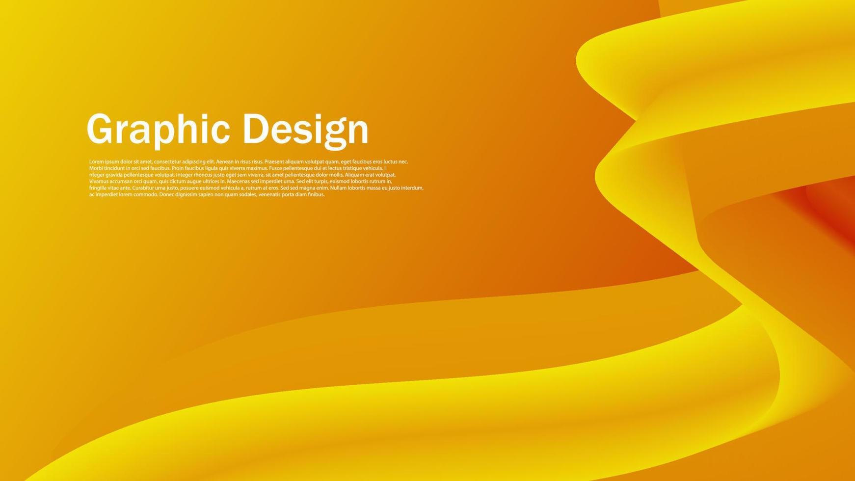 abstract 3d yellow spiral blend graphic wallpaper, tredy wave landing page creative vector