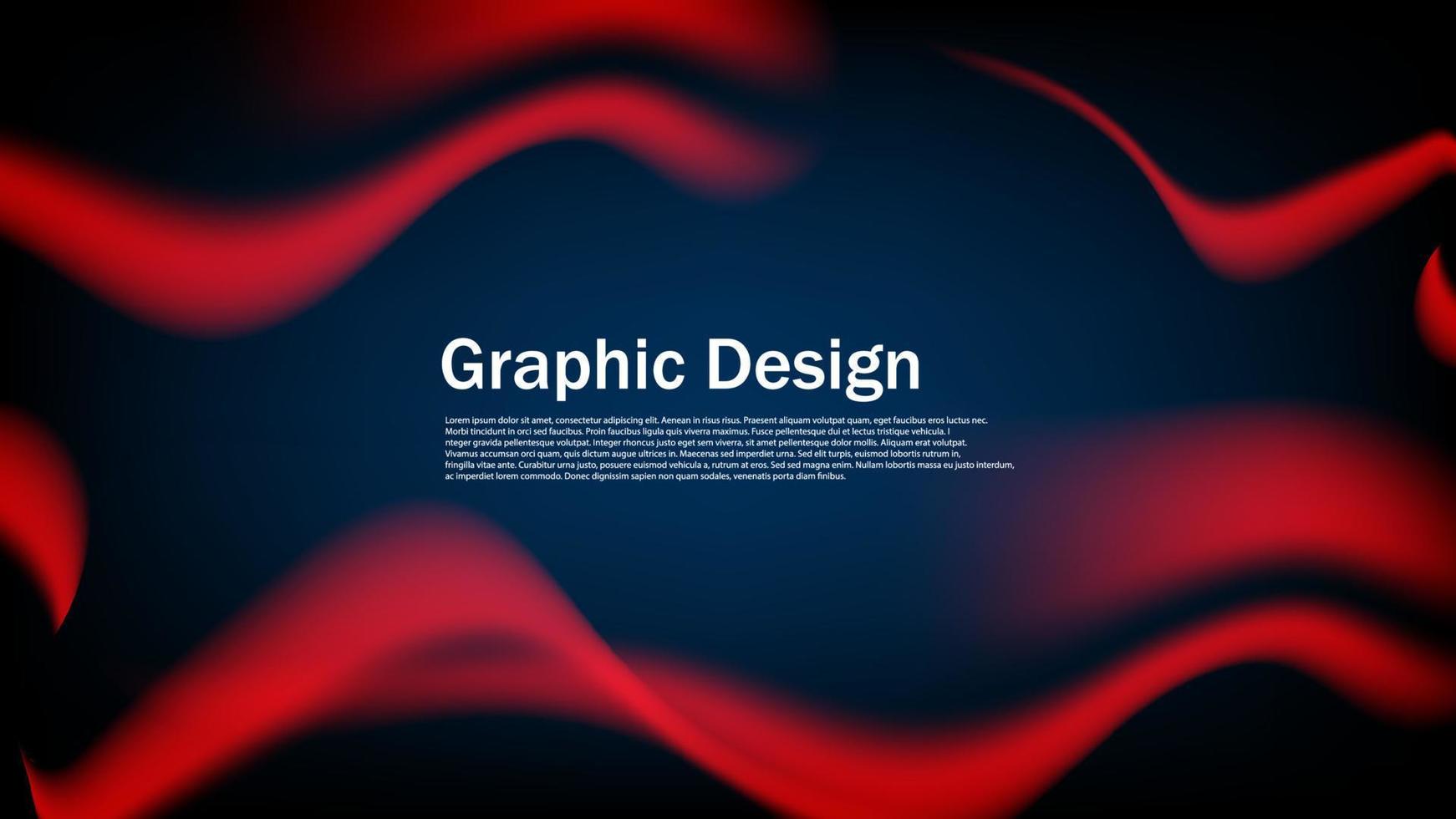 abstract red wave with blue background, dynamic soft motion layout vector