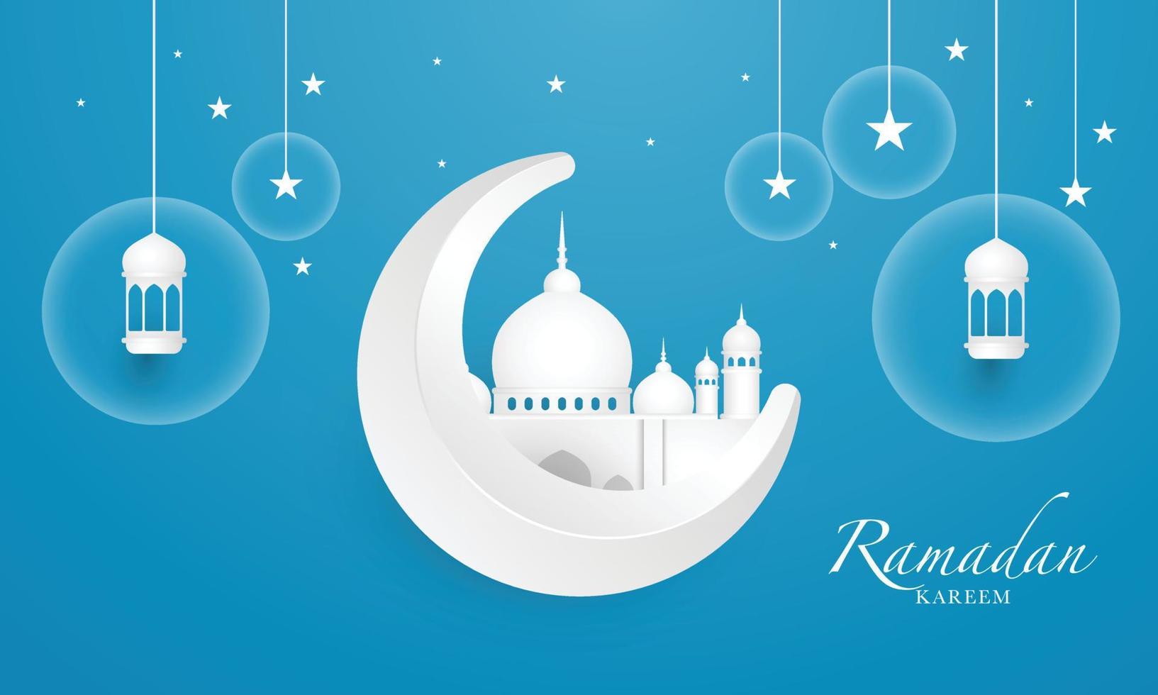 Ramadan Kareem Background Design. Greeting Card, Banner, Poster. Vector Illustration.