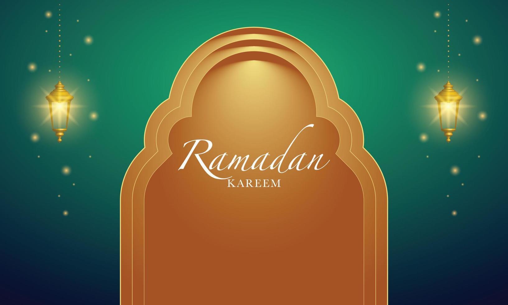 Ramadan Kareem Background Design. Greeting Card, Banner, Poster. Vector Illustration.