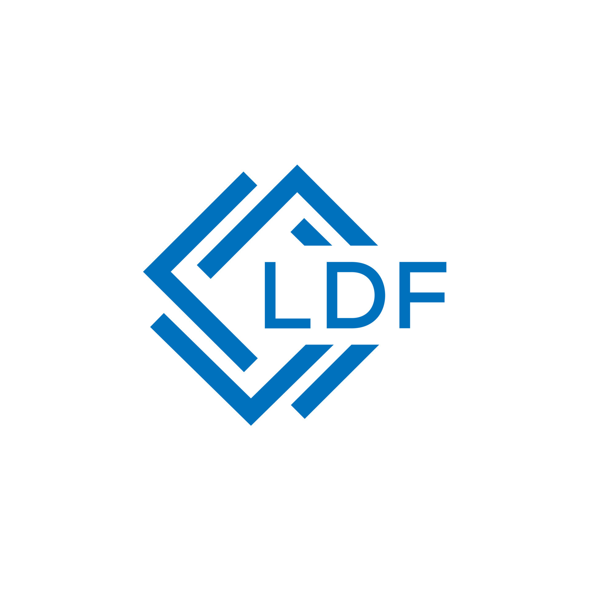 LDF letter logo design on white background. LDF creative circle