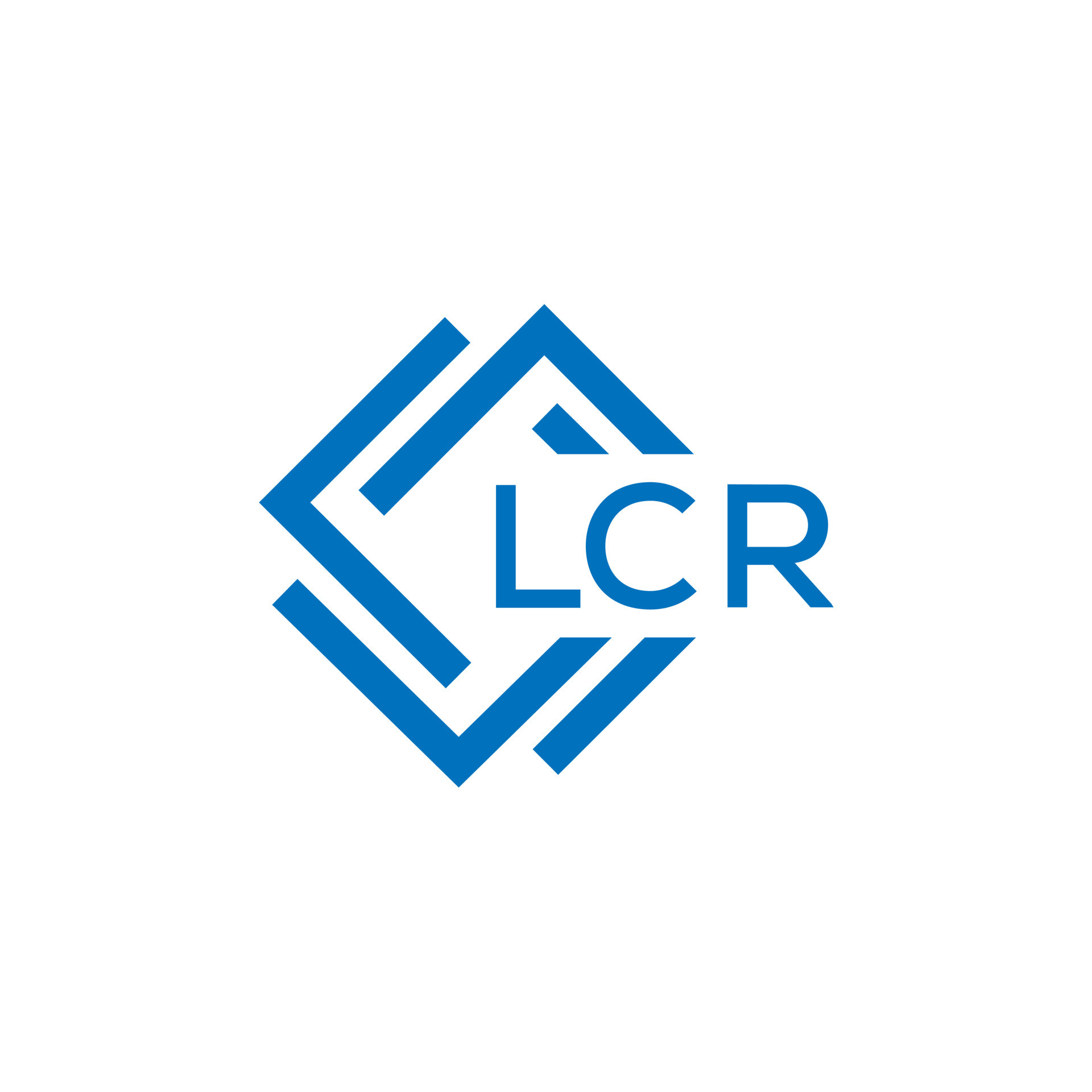 LCR letter logo design on white background. LCR creative circle letter