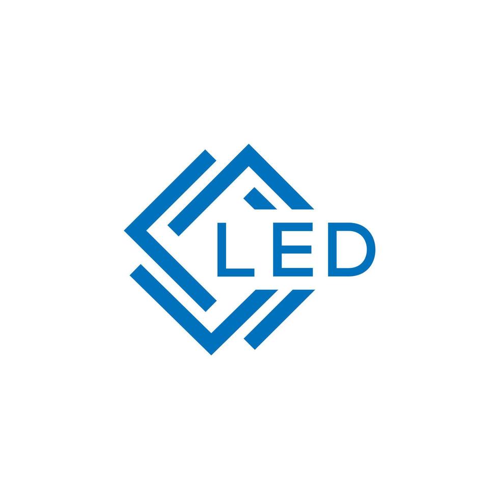 LED letra logo diseño en blanco antecedentes. LED creativo circulo letra logo concepto. LED letra diseño. vector