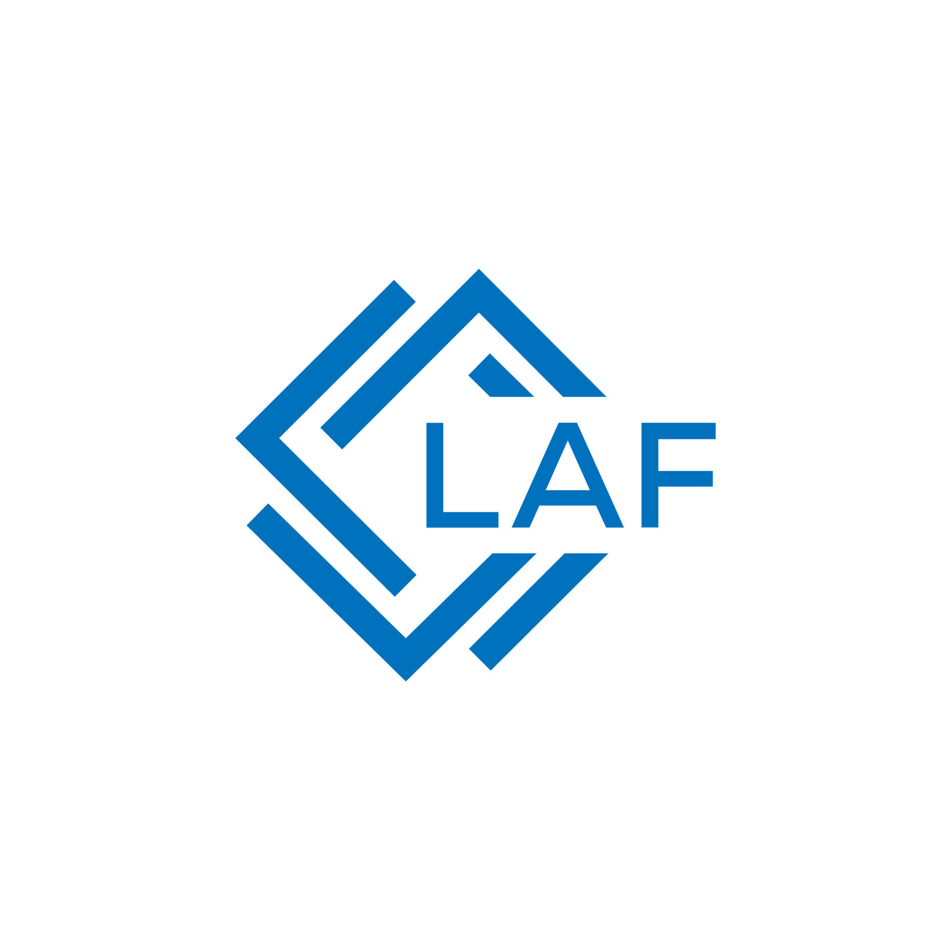 LAF letter logo design on white background. LAF creative circle letter