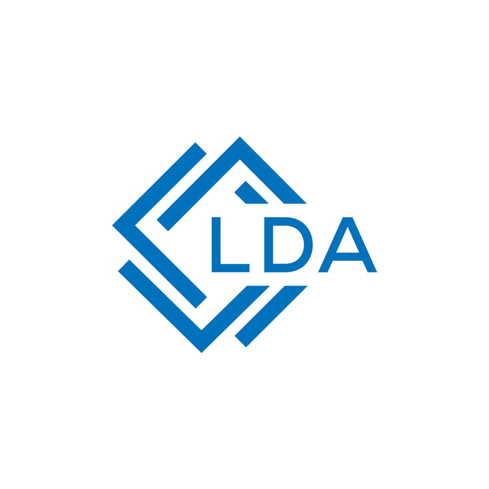 LDA letter logo design on white background. LDA creative circle letter logo concept. LDA letter design. vector
