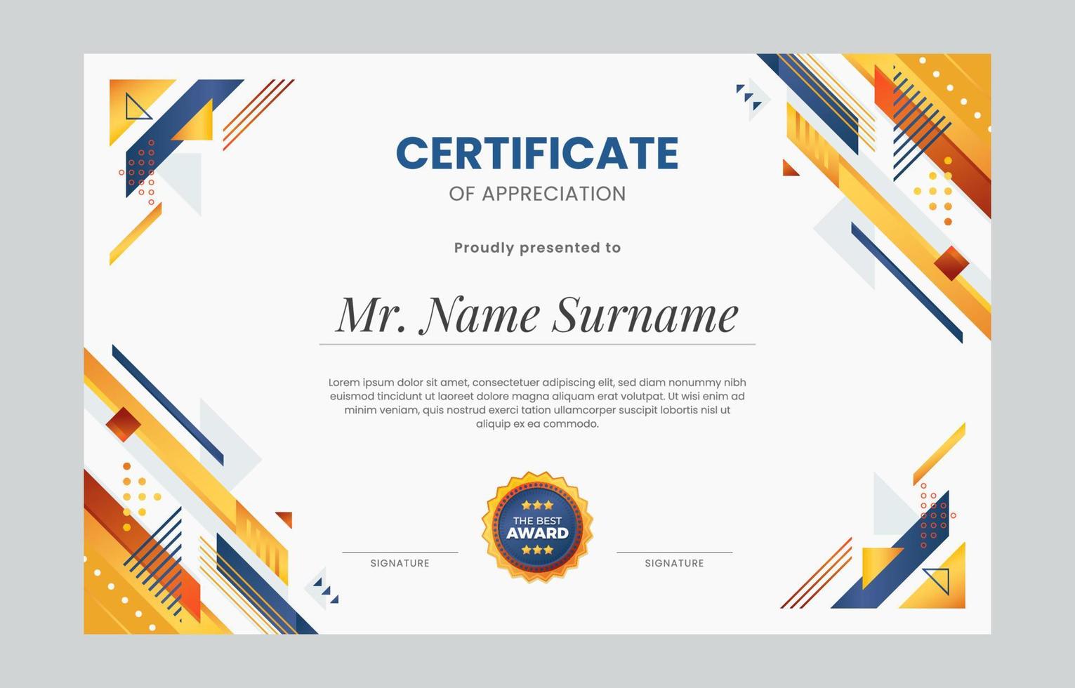 Creative Modern Certificate Concept vector