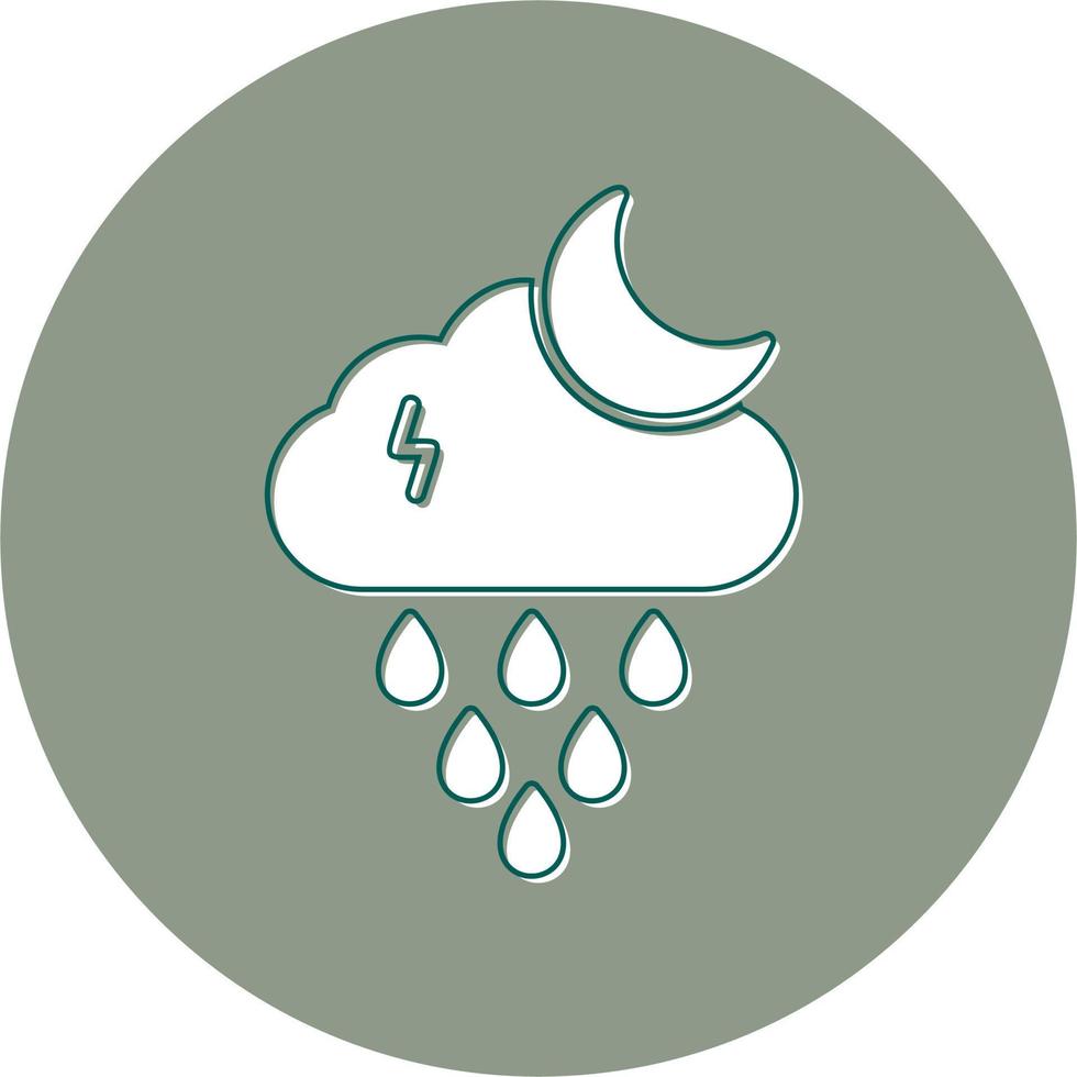Night Rain Vector Icon
