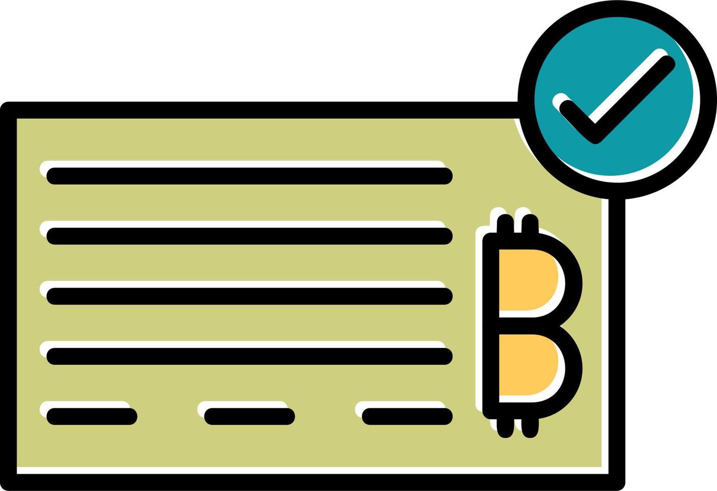 Bank Check Vector Icon